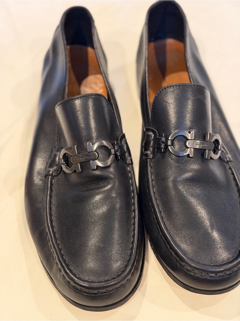 Salvatore Ferragamo Black Leather Bit Loafers